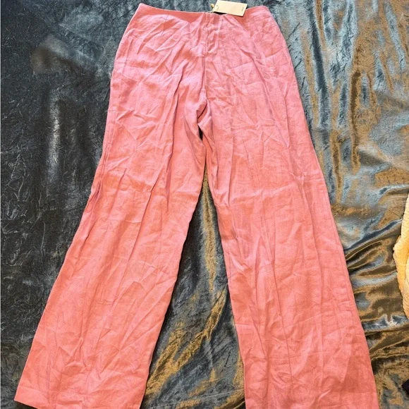 Mango Pastel Purple Linen Wide Leg Trousers - Picture 5 of 5